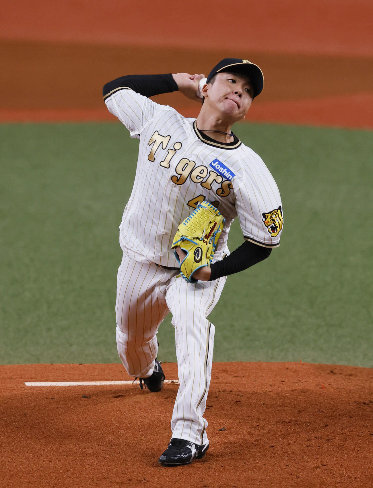 阪神対DeNA DeNA戦に先発した阪神村上（撮影・藤尾明華）