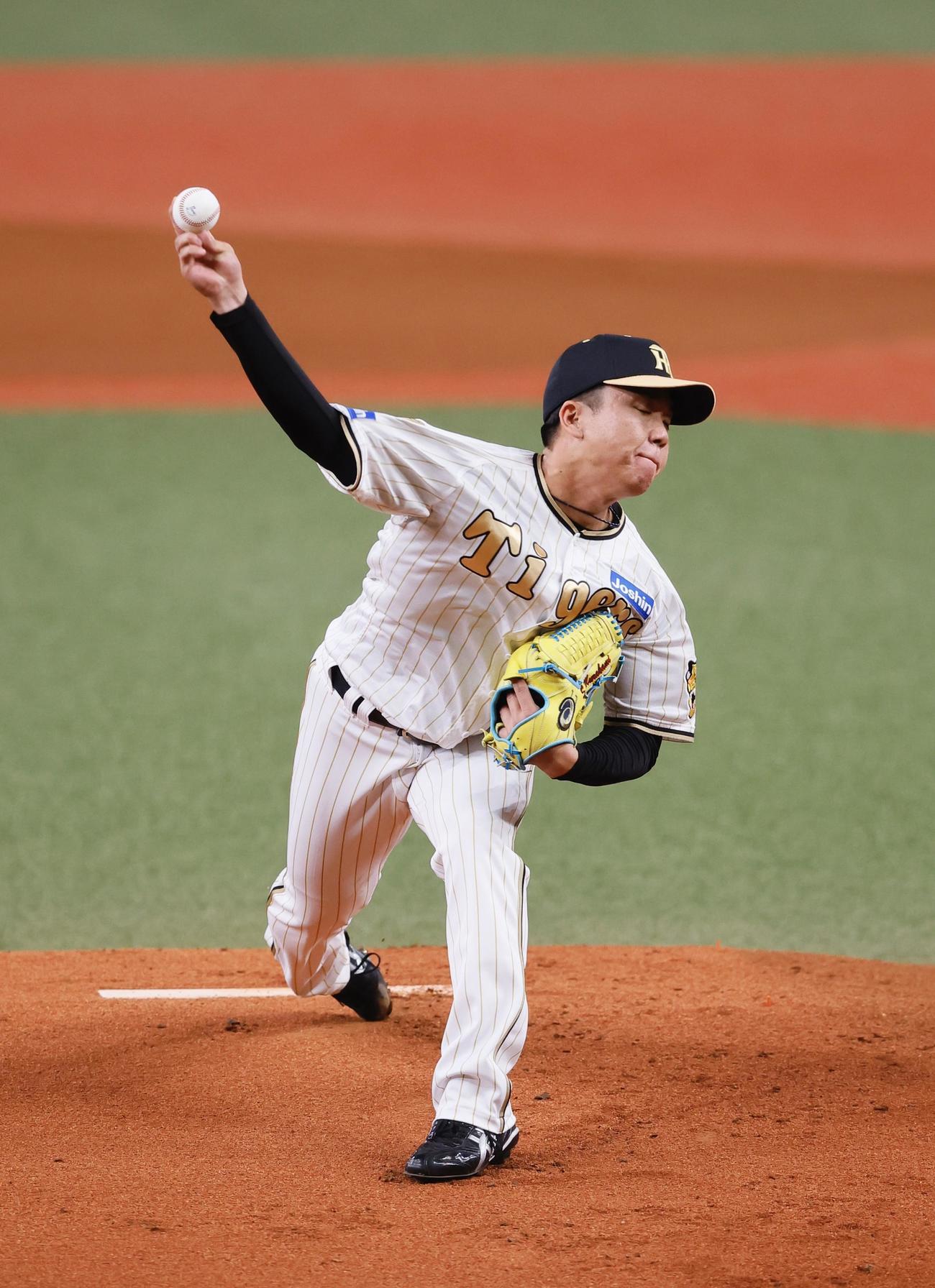 阪神対DeNA DeNA戦に先発した阪神村上（撮影・藤尾明華）