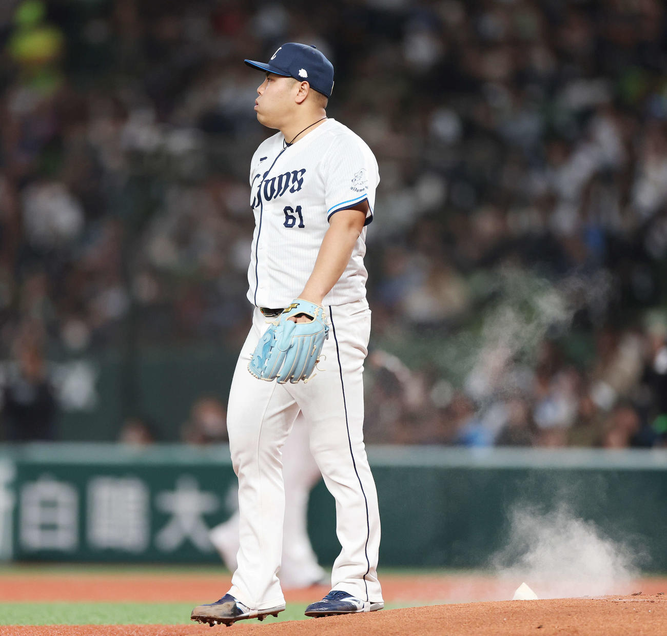 西武対オリックス　2回表オリックス無死、セデーニョを空振り三振にし、一呼吸つく平良（撮影・宮地輝）