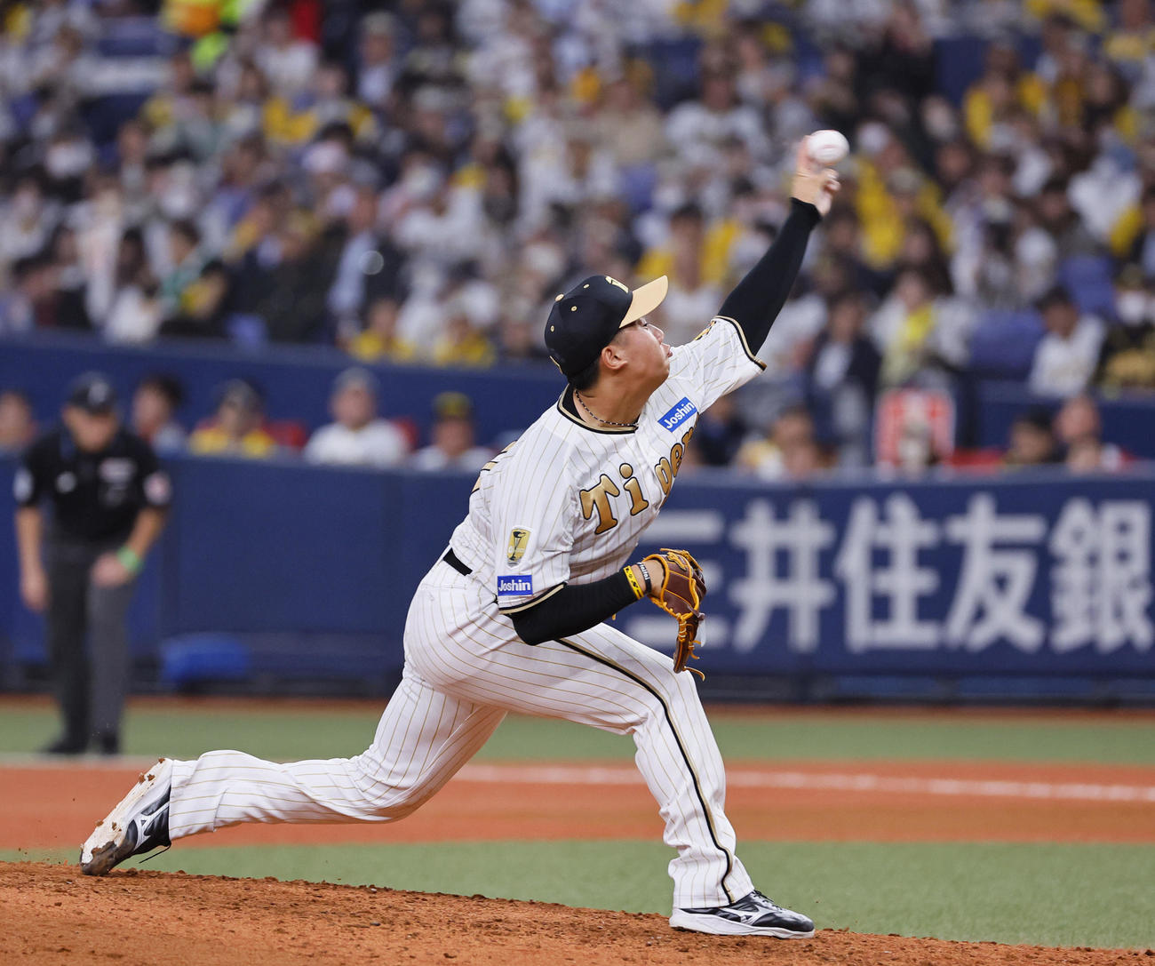 阪神対DeNA 8回、4番手で登板した阪神門別（撮影・藤尾明華）