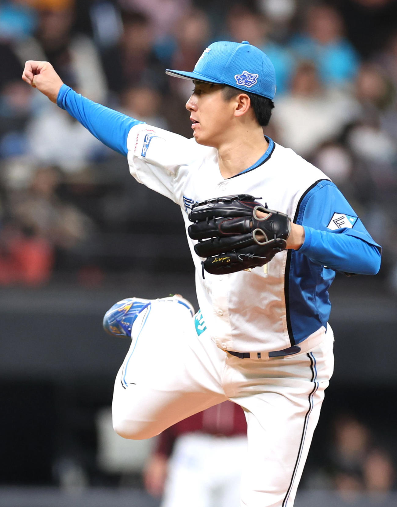 日本ハム対楽天　日本ハム先発の北山（撮影・黒川智章）
