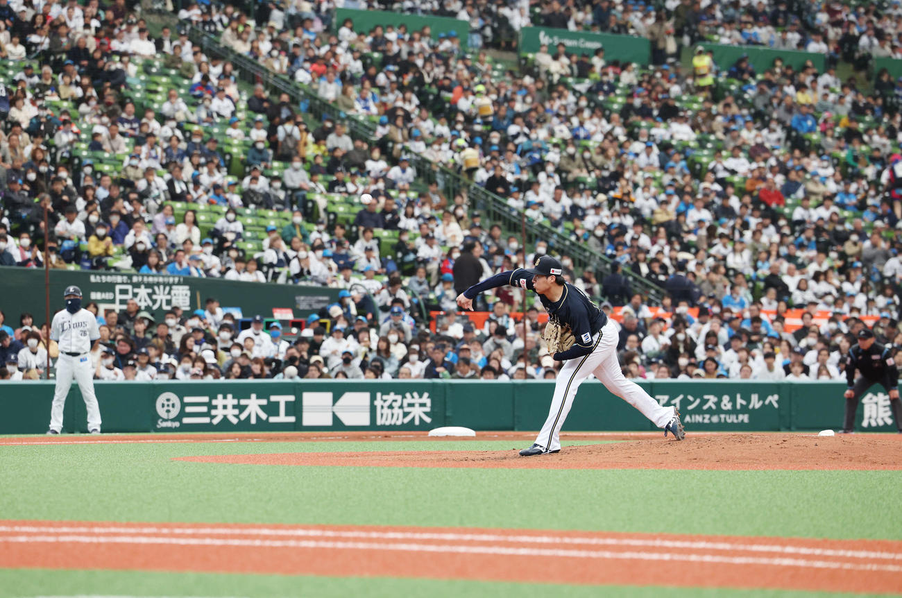 西武対オリックス　オリックス先発の東（撮影・宮地輝）