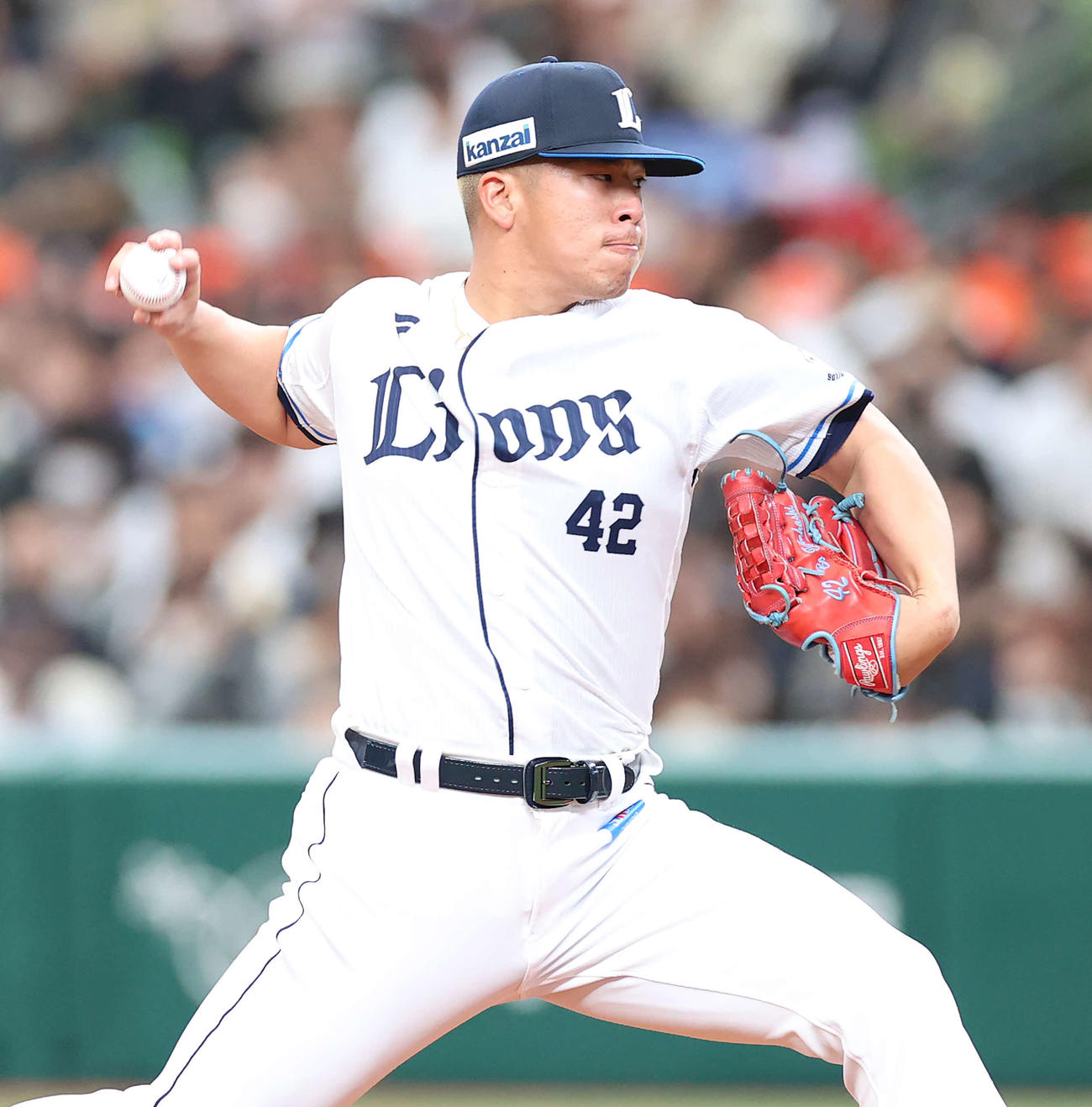 西武対オリックス　力投する西武先発のボー（撮影・河野匠）