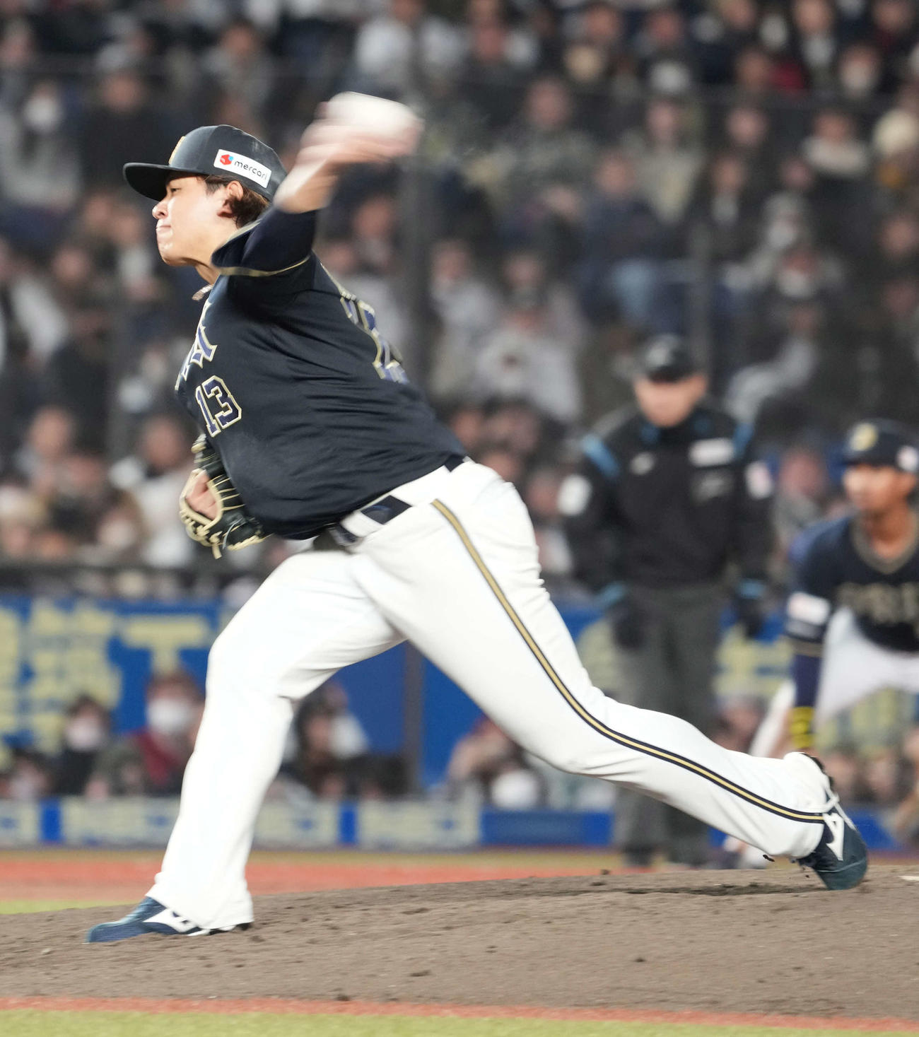 ロッテ対オリックス　オリックス先発の宮城（撮影・小沢裕）