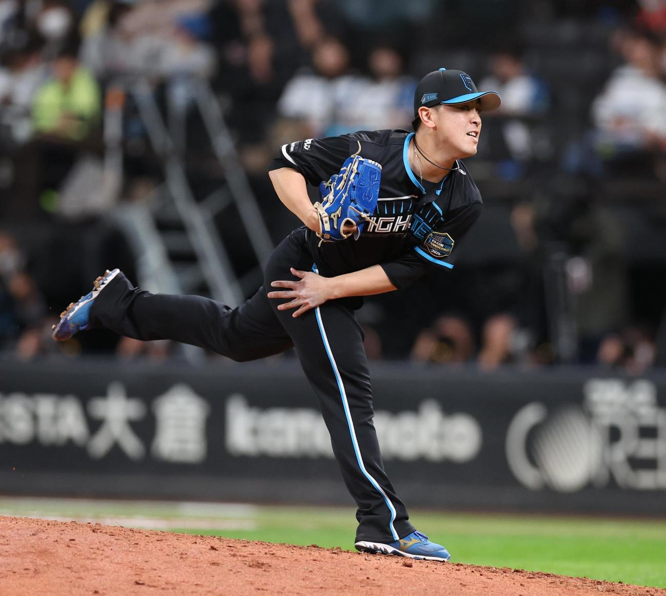 日本ハム対西武　11回に登板の河野（撮影・黒川智章）