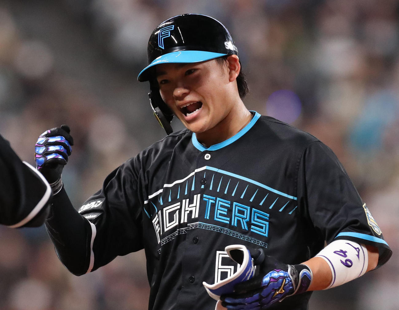 日本ハム対西武　5回裏、安打を放った日本ハム田宮（撮影・佐藤翔太）