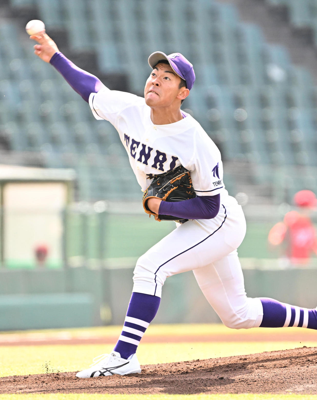 電通大対天理大　天理大先発の長野健大（撮影・石井愛子）