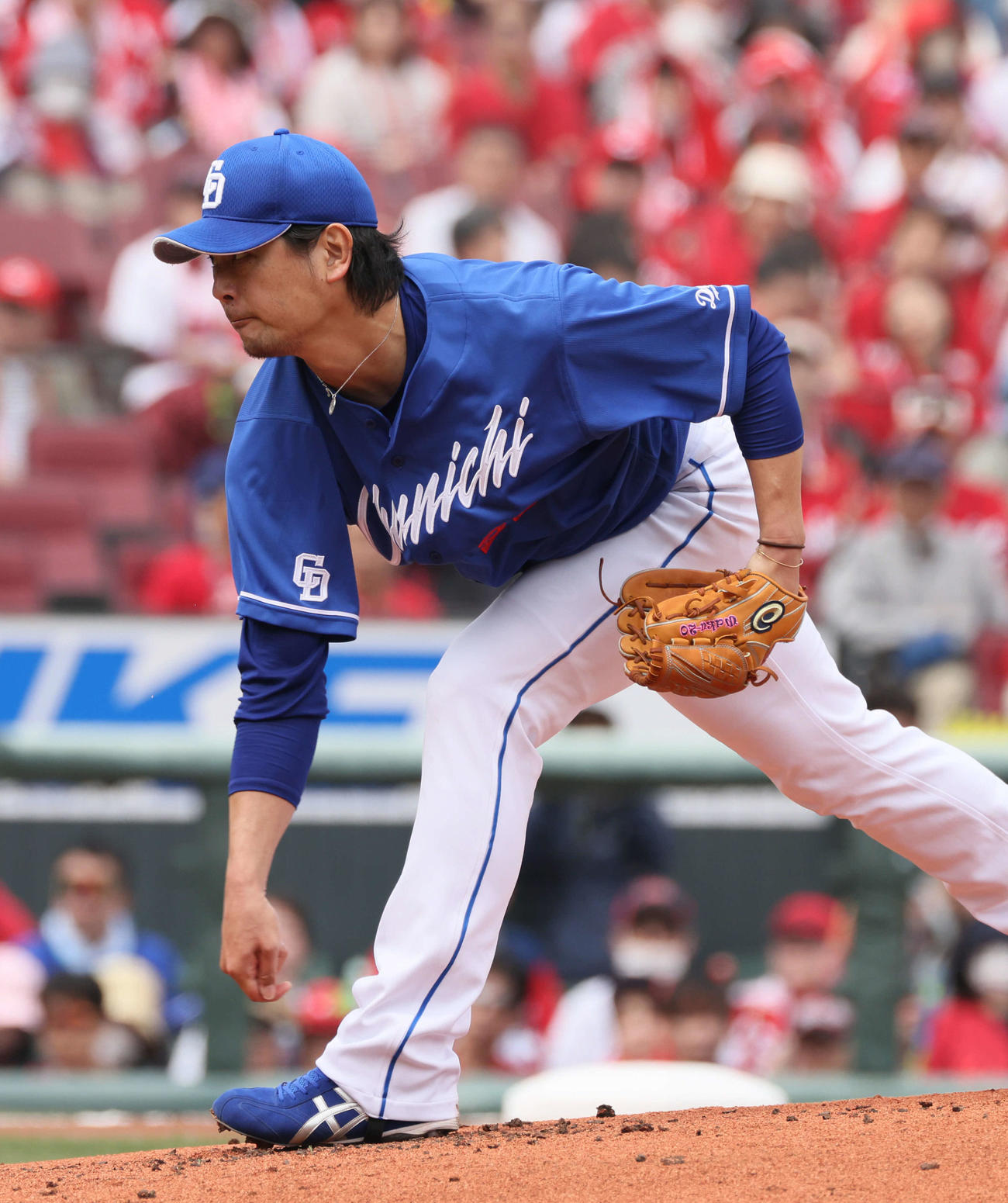 広島対中日　中日先発の涌井（撮影・加藤孝規）