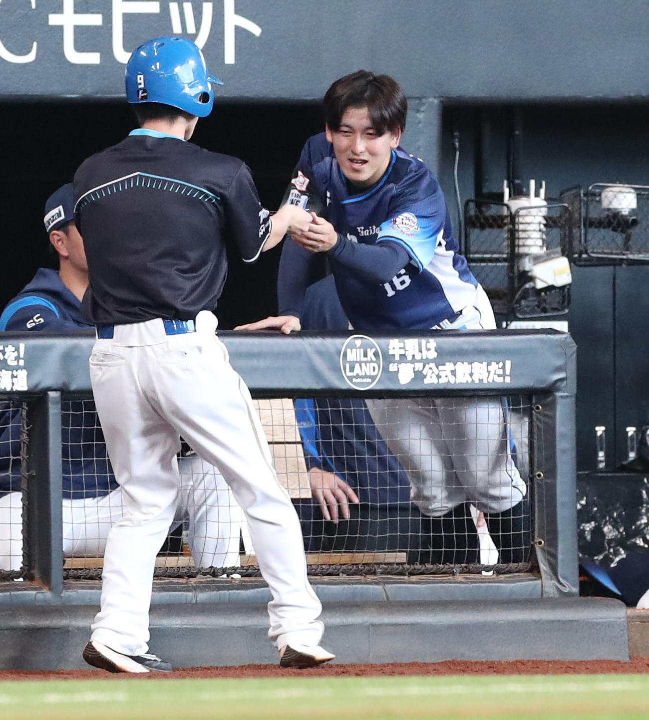 日本ハム対西武　3回表、日本ハム加藤貴が拾ったものを受けとる西武隅田（撮影・佐藤翔太）