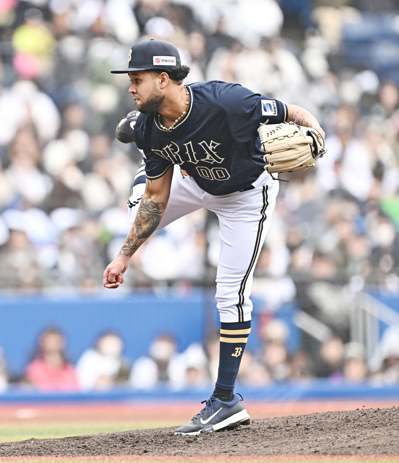ロッテ対オリックス　オリックス先発のエスピノーザ（撮影・滝沢徹郎）