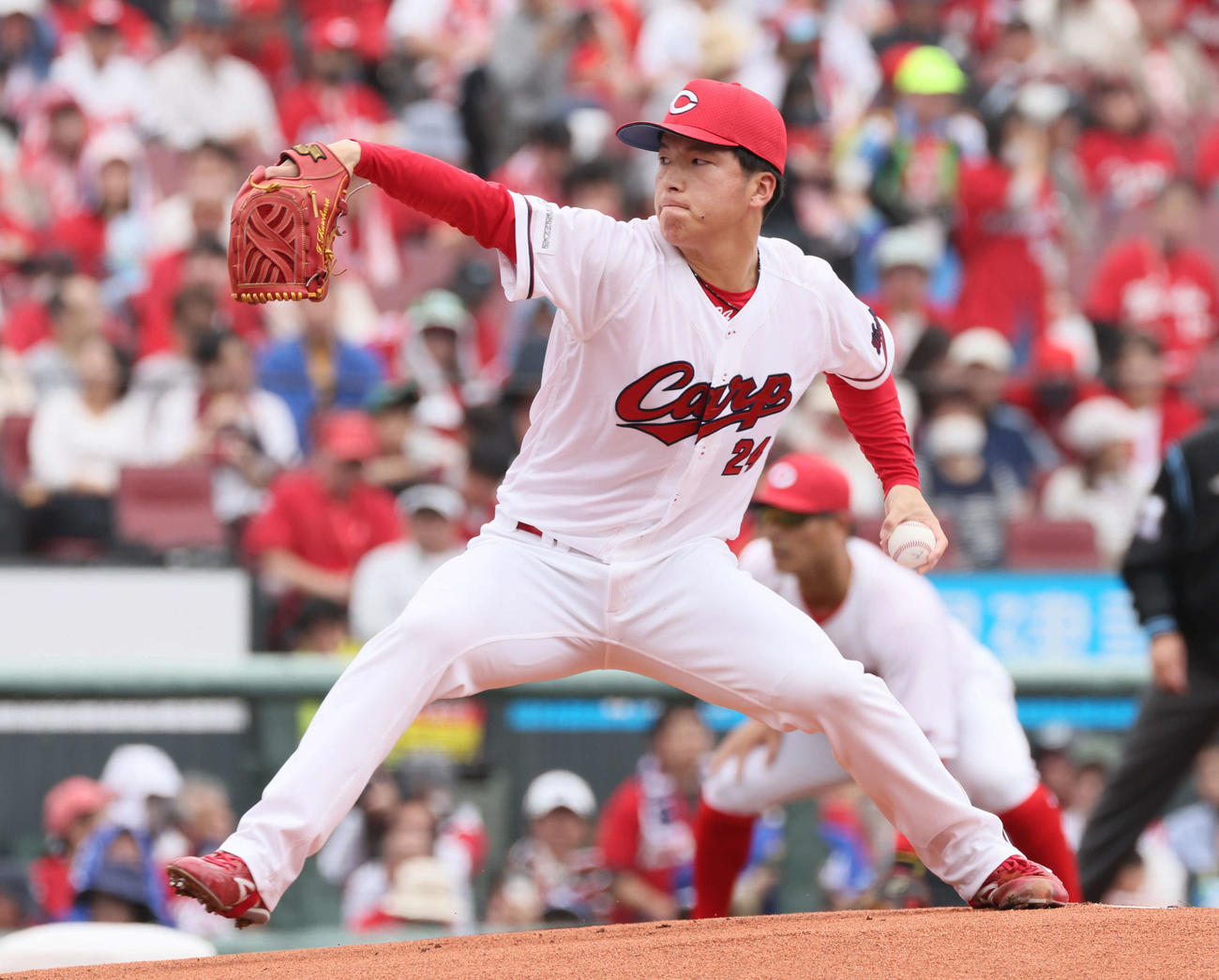 広島対中日　広島先発の黒原（撮影・加藤孝規）