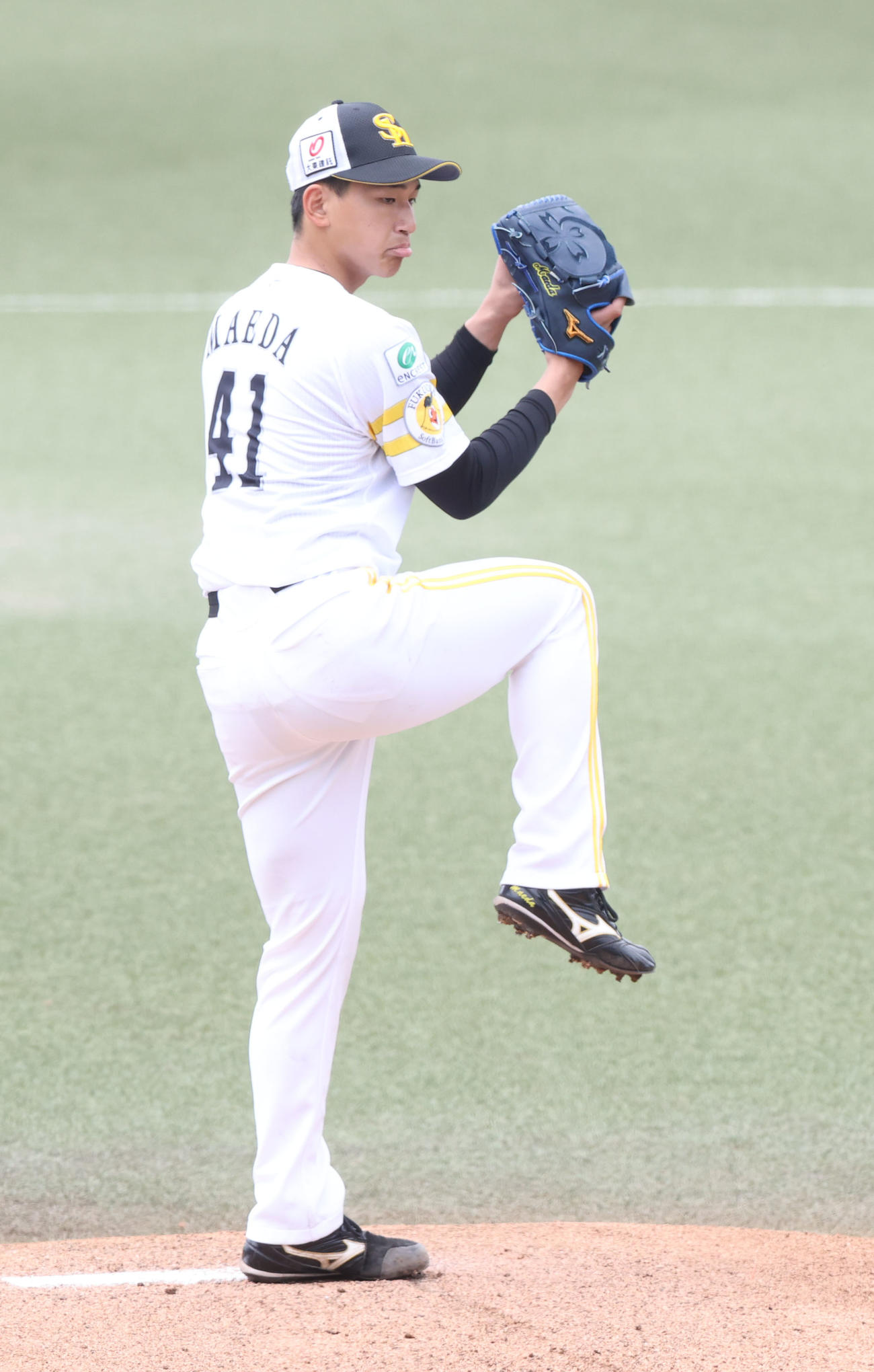 シート打撃に登板した前田悠（撮影・梅根麻紀）