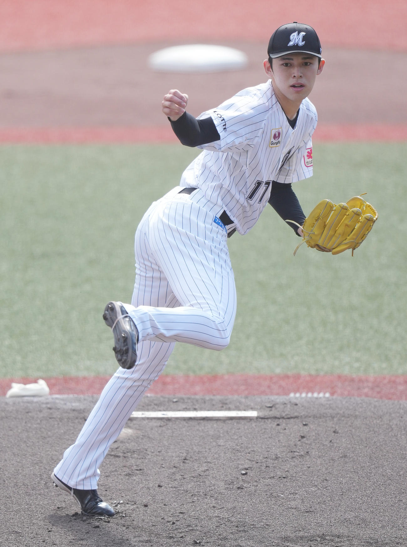 ロッテ対オリックス　先発し力投するロッテ佐々木（撮影・鈴木みどり）