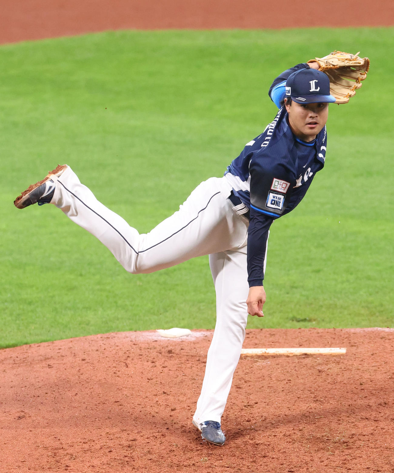 日本ハム対西武　力投する西武先発の松本（撮影・佐藤翔太）