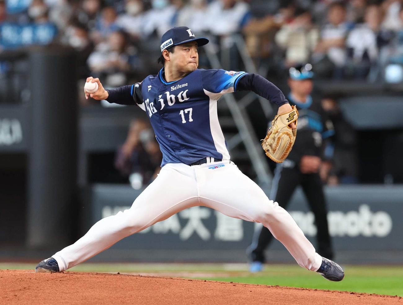 日本ハム対西武　西武先発の松本（撮影・黒川智章）