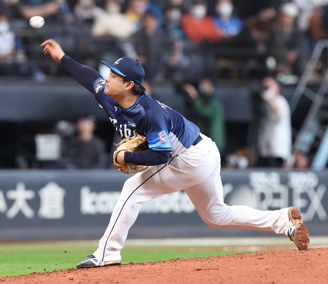 日本ハム対西武　西武先発の松本（撮影・佐藤翔太）