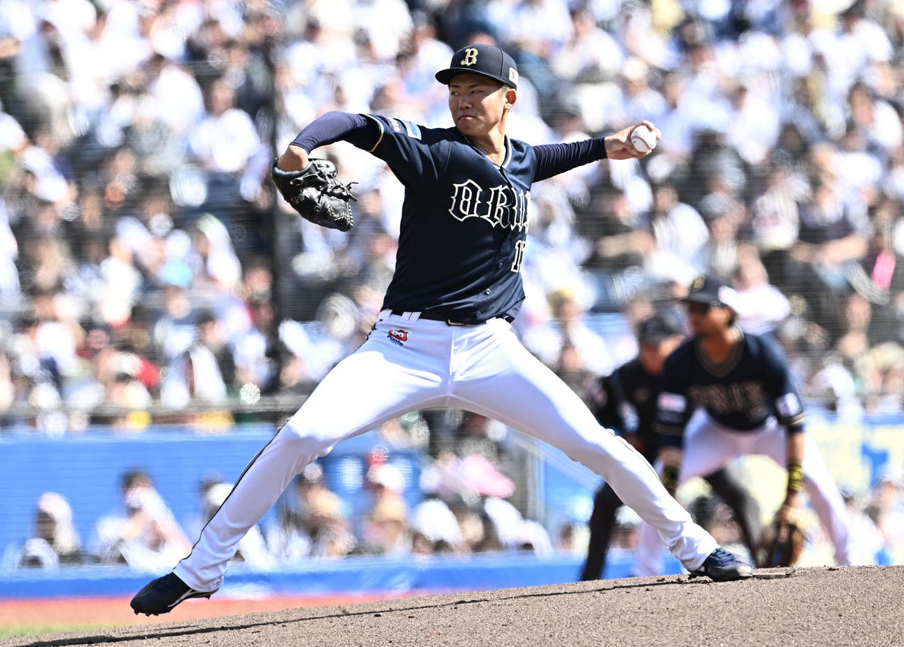 ロッテ対オリックス　オリックス先発の曽谷（撮影・滝沢徹郎）
