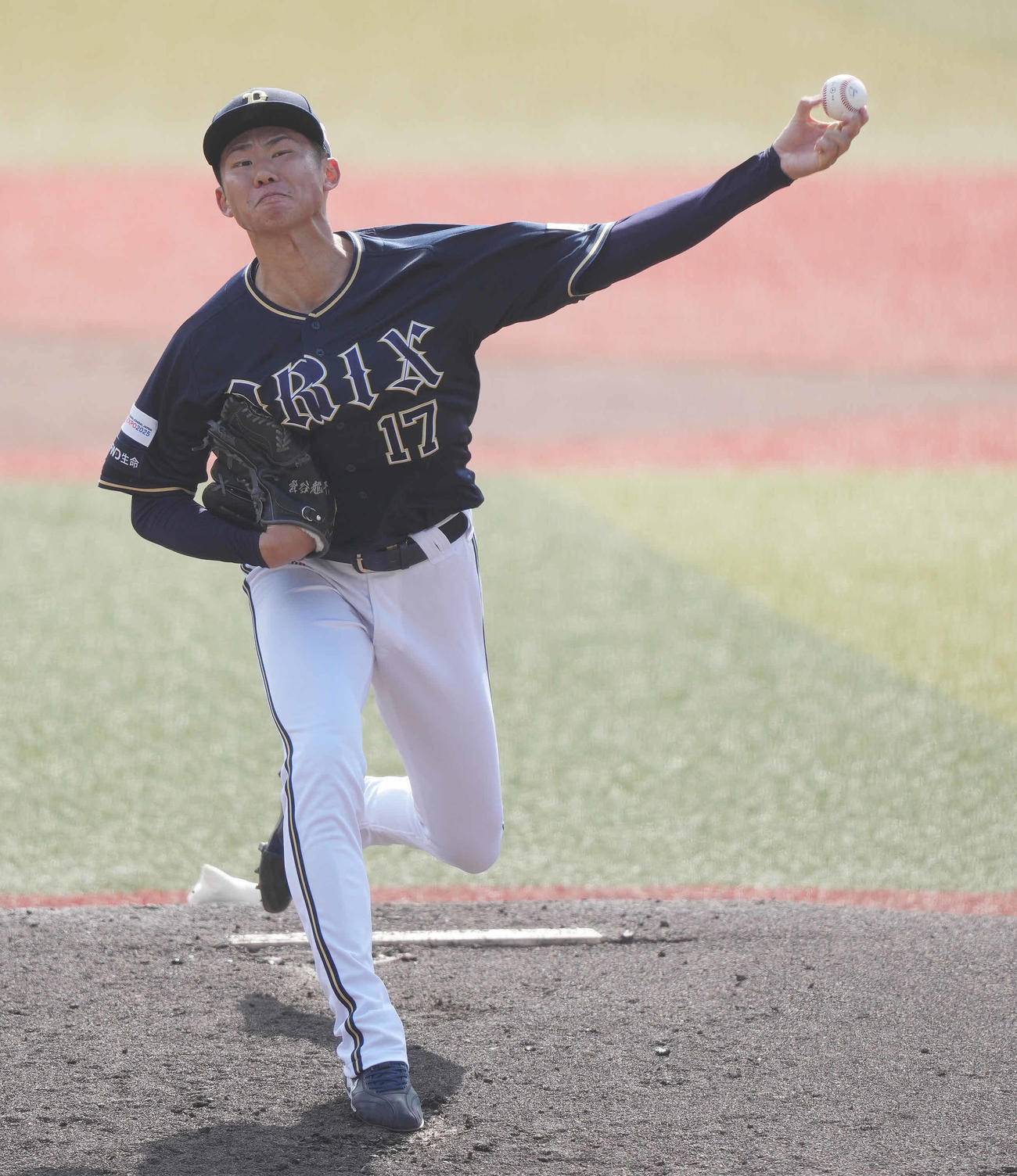 ロッテ対オリックス　先発し力投するオリックス曽谷（撮影・鈴木みどり）