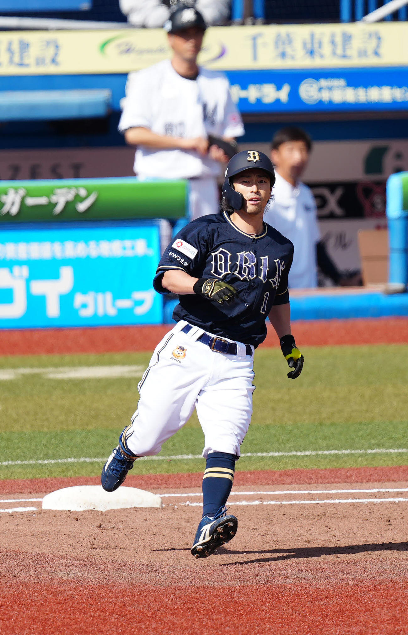 ロッテ対オリックス　2回表オリックス1死一、二塁、適時打を放った福田（撮影・江口和貴）