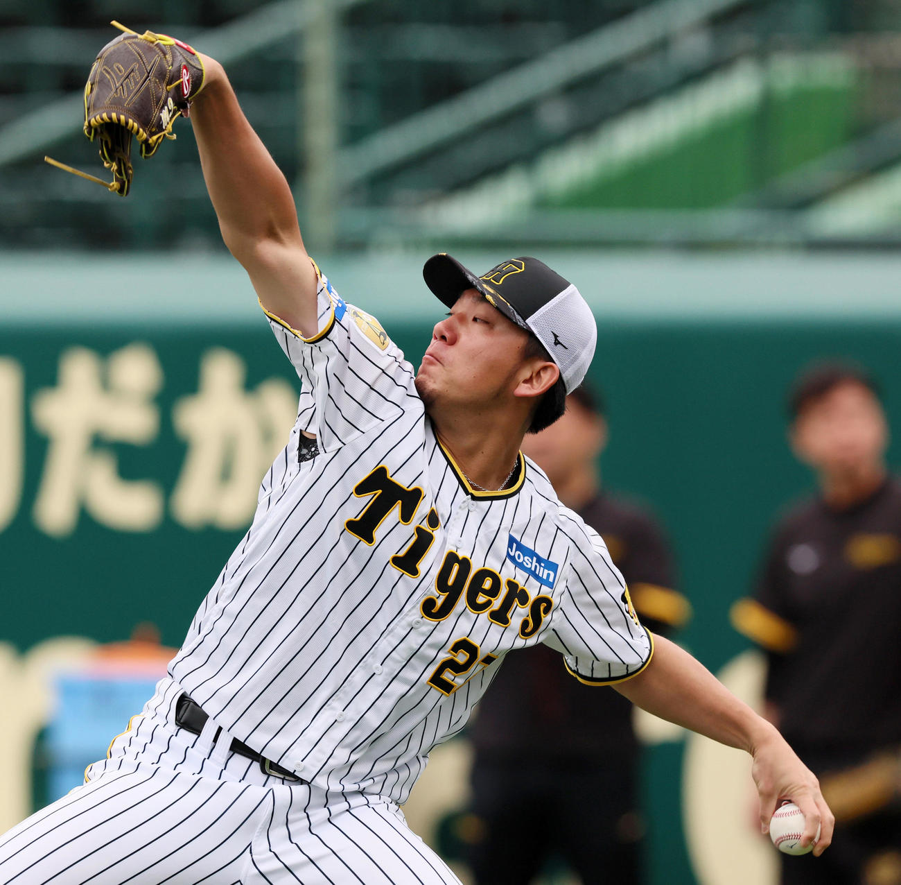 キャッチボールする伊藤将（撮影・加藤哉）