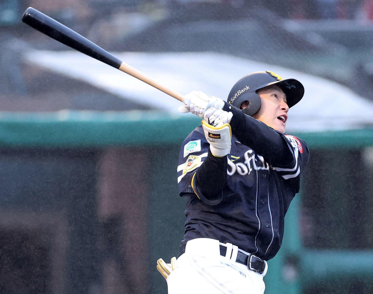 ソフトバンク柳田悠岐（2024年4月6日撮影）