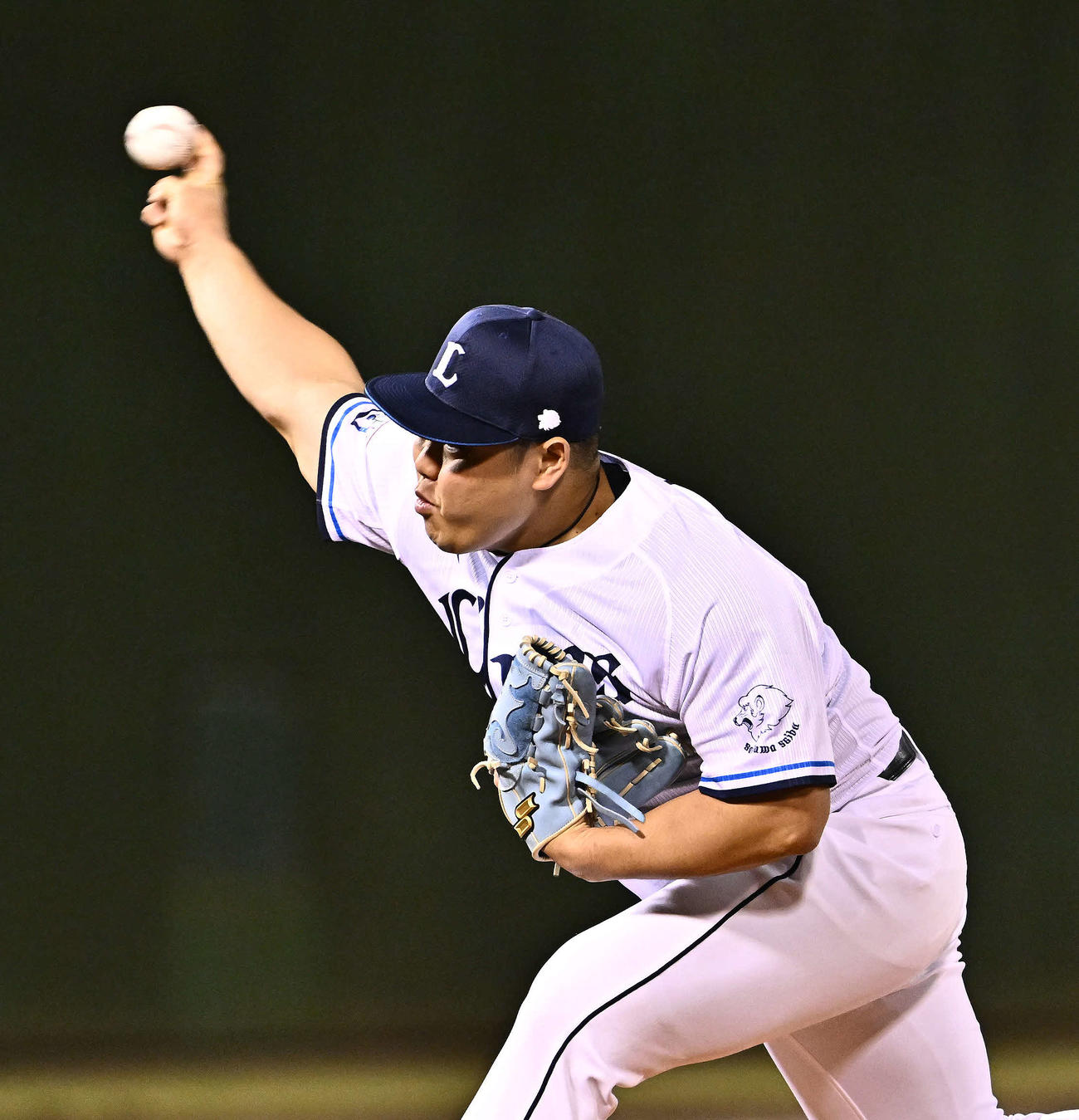 西武対ロッテ　西武先発の平良（撮影・滝沢徹郎）