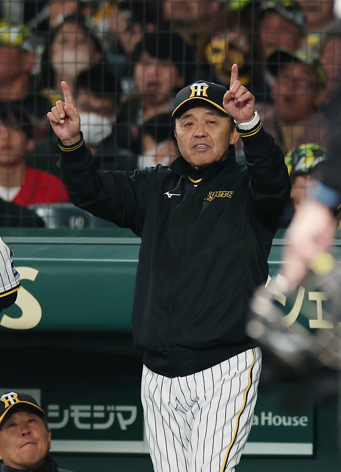 阪神対広島　5回裏阪神1死二塁、近本の適時打の二塁アウトの判定に対してリクエストする岡田監督（撮影・前田充）