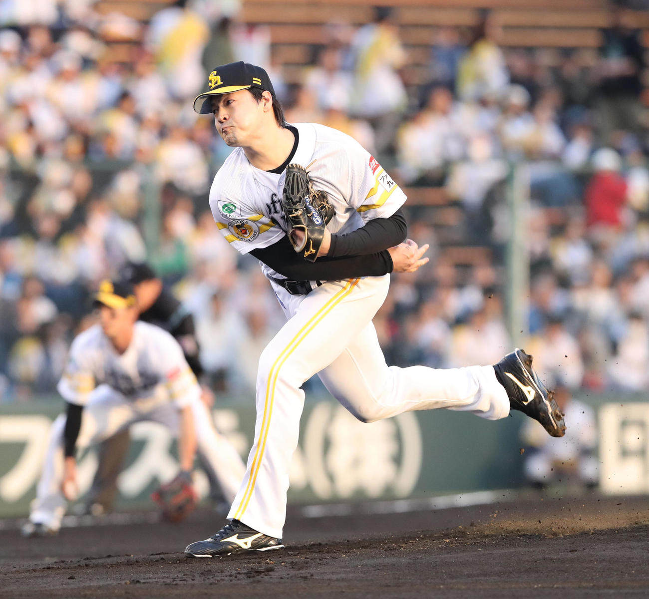 ソフトバンク対日本ハム　先発・有原（撮影・梅根麻紀）