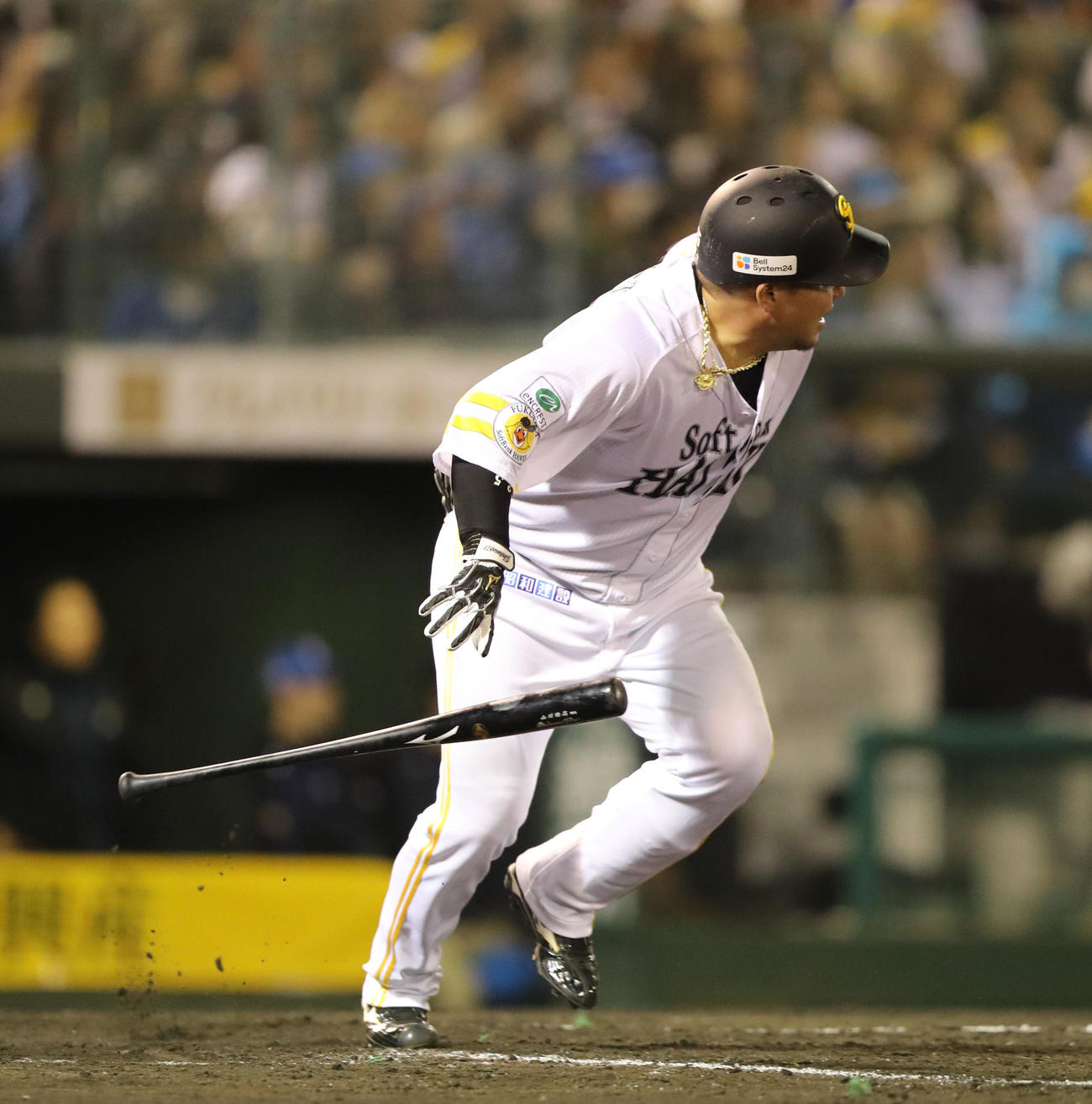 ソフトバンク対日本ハム　5回裏ソフトバンク無死満塁、山川は三併殺打に終わる（撮影・梅根麻紀）