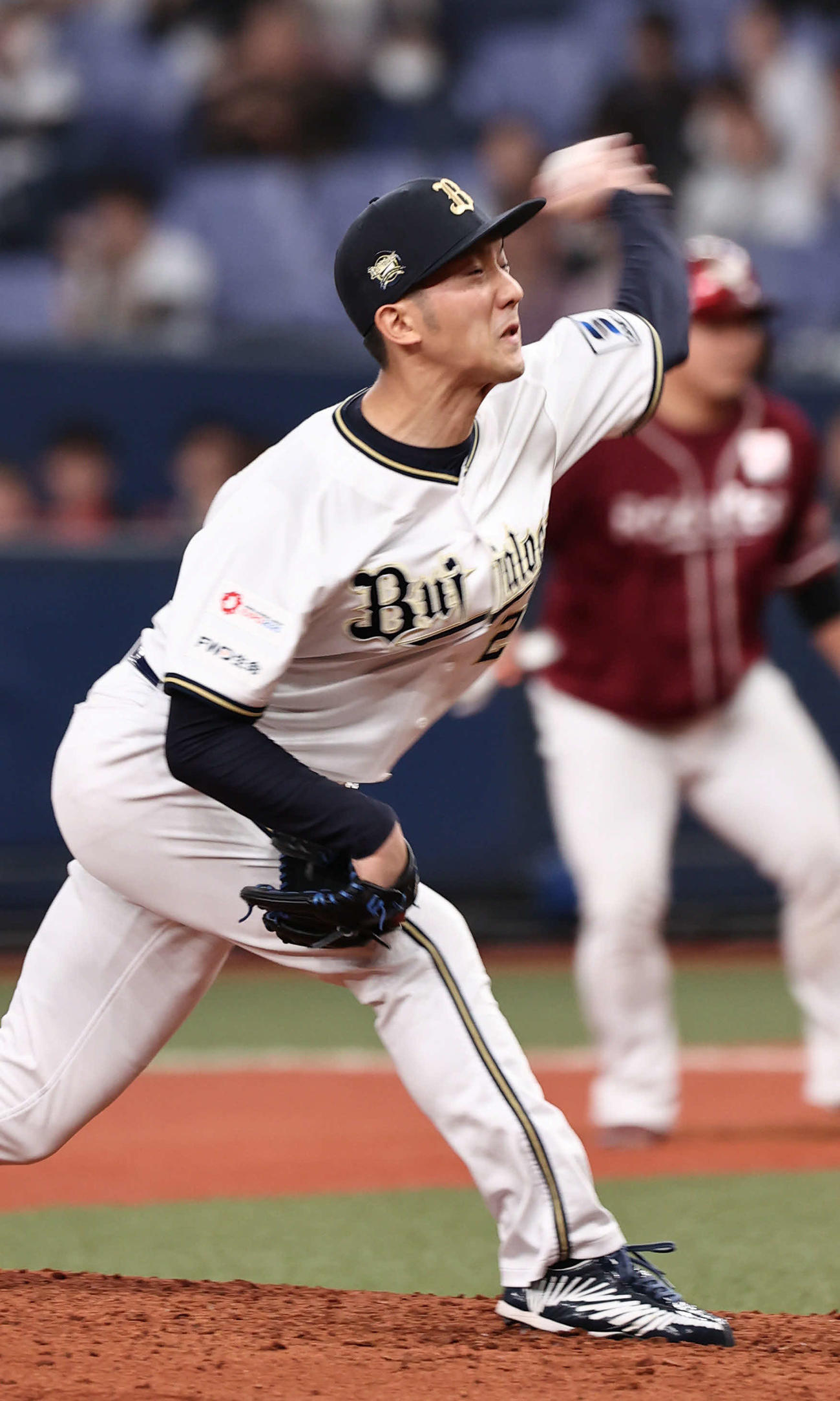 オリックス対楽天　オリックス先発の田嶋
（撮影・西尾就之）