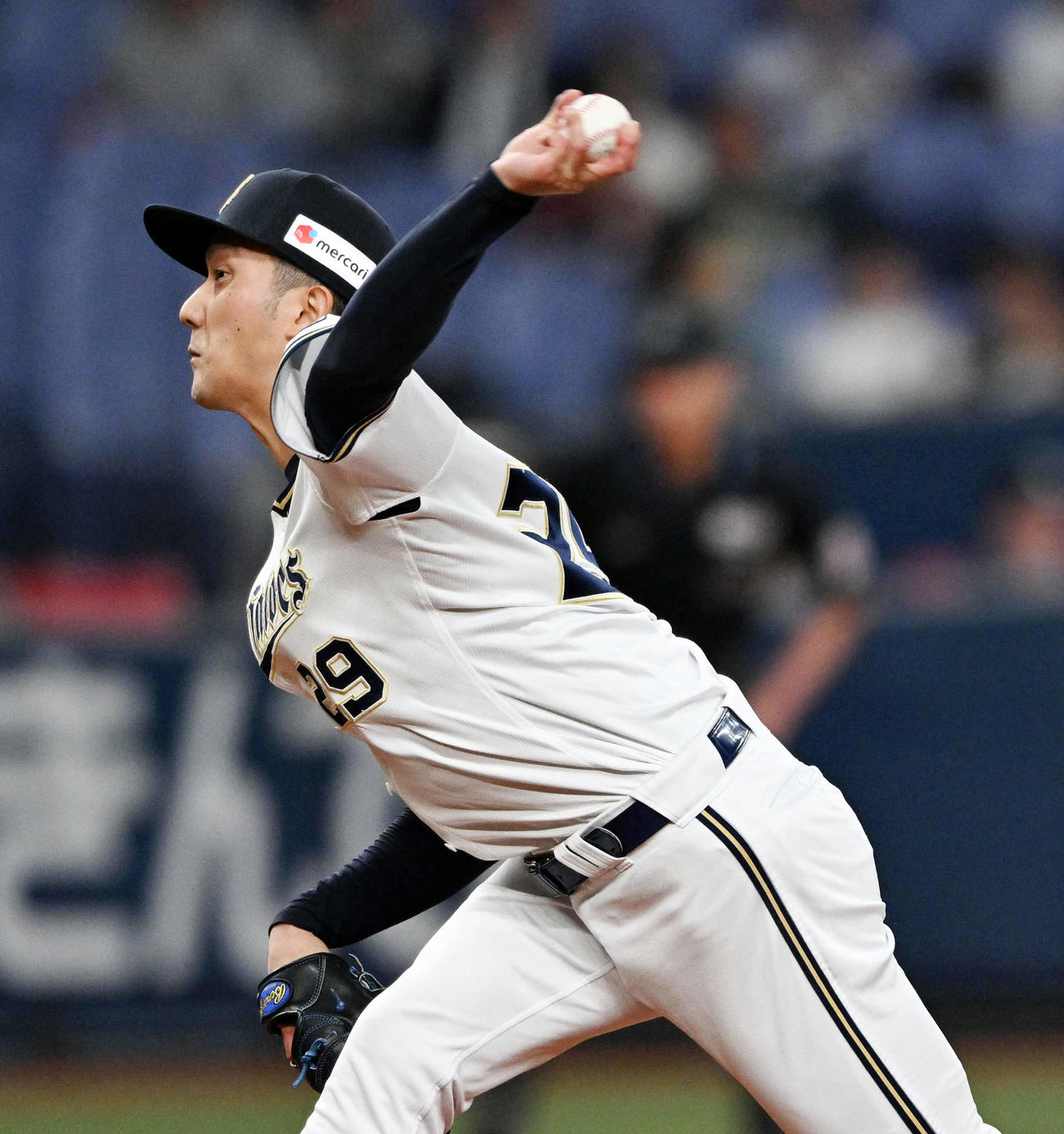 オリックス対楽天　オリックス先発の田嶋（撮影・前岡正明）