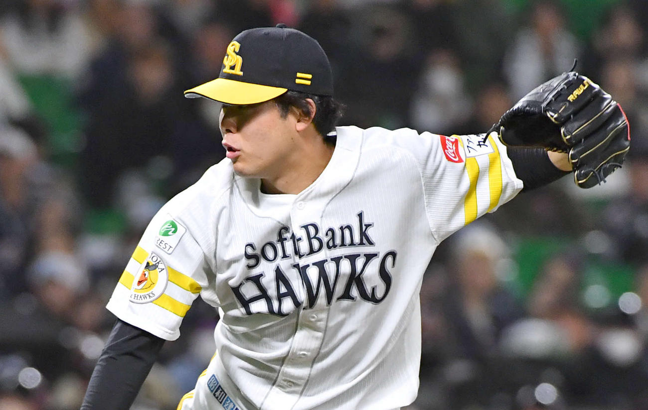 ソフトバンク藤井皓哉（2024年3月3日撮影）