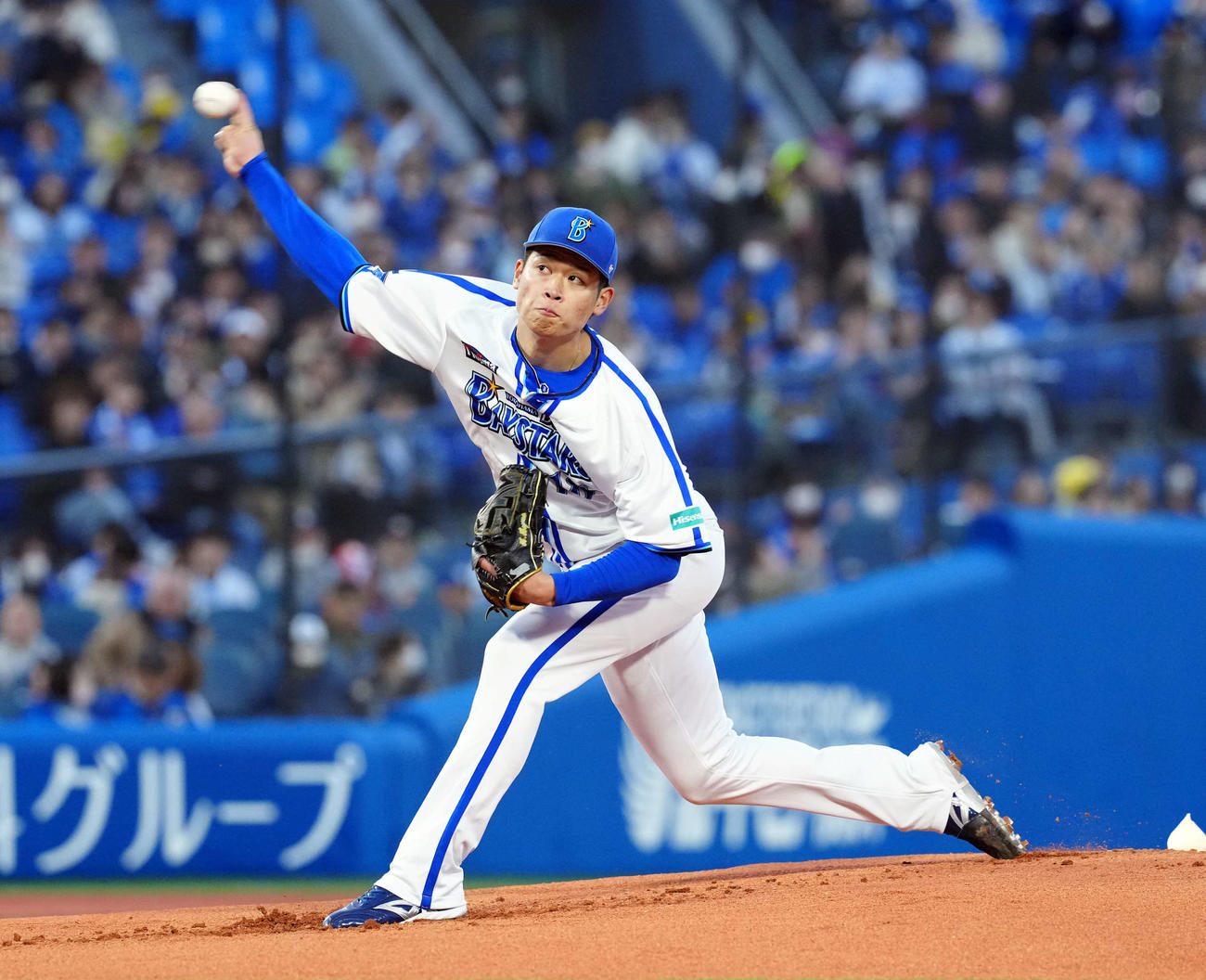 DeNA対中日　DeNAプロ初先発の小園（撮影・たえ見朱実）
