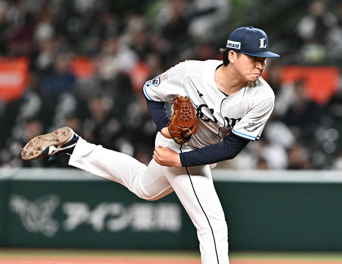 西武対ロッテ　西武先発の武内（撮影・滝沢徹郎）