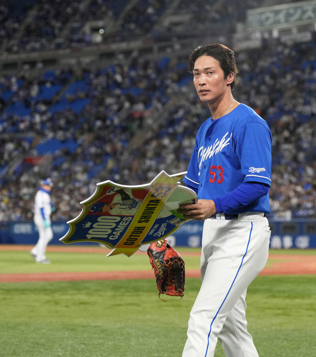DeNA対中日　通算1000試合出場の中日後藤（撮影・井上学）