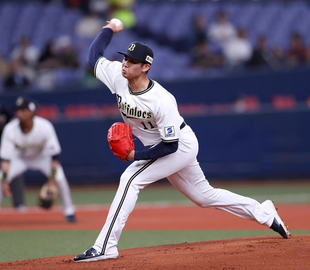 オリックス対楽天　オリックス先発の山下（撮影・上山淳一）