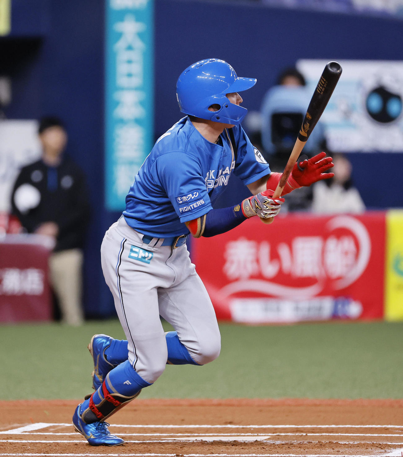 オリックス対日本ハム　5回表日本ハム1死、五十幡は中前打を放つ（撮影・藤尾明華）