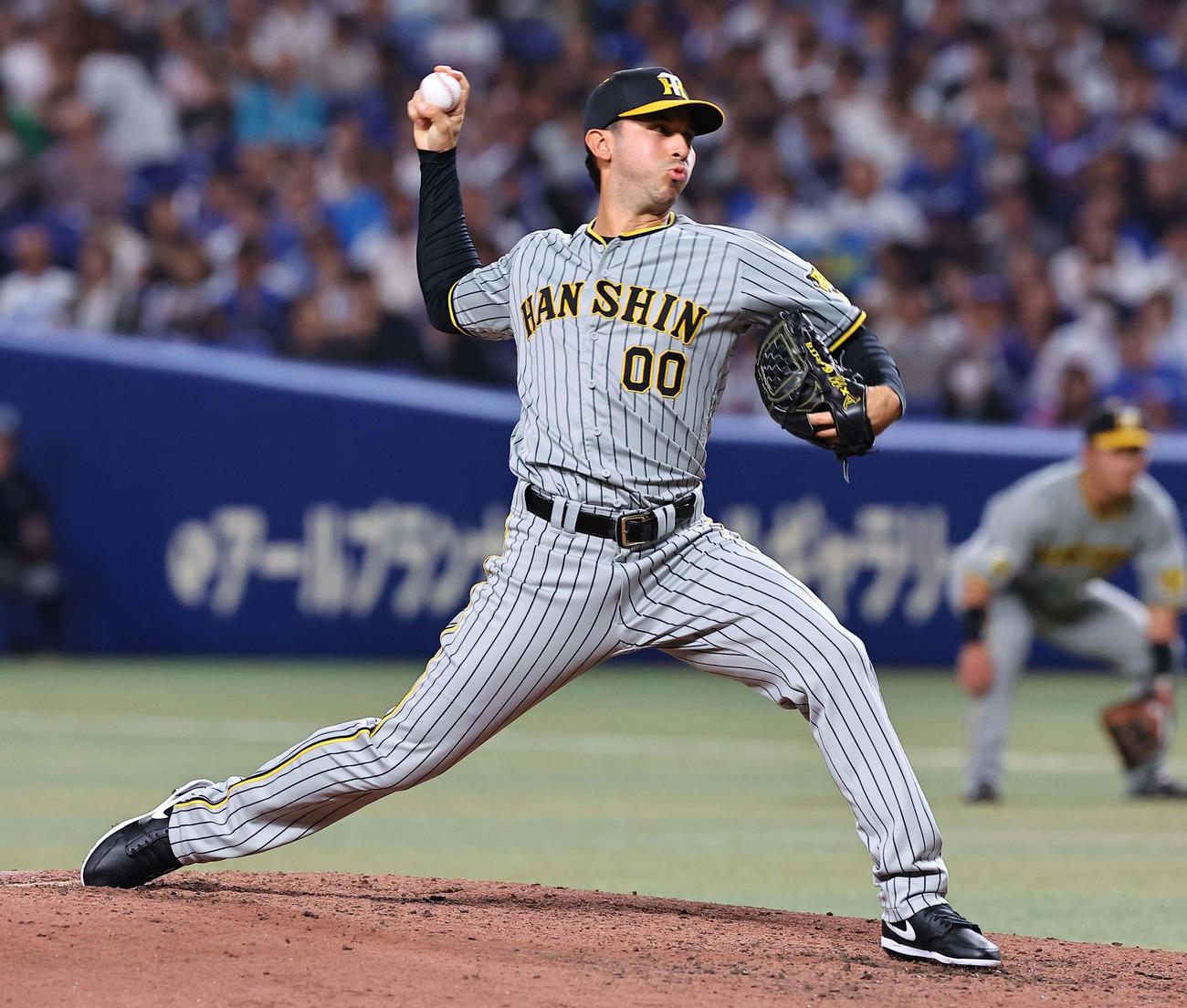 中日対阪神　阪神3番手のゲラ（撮影・上田博志）