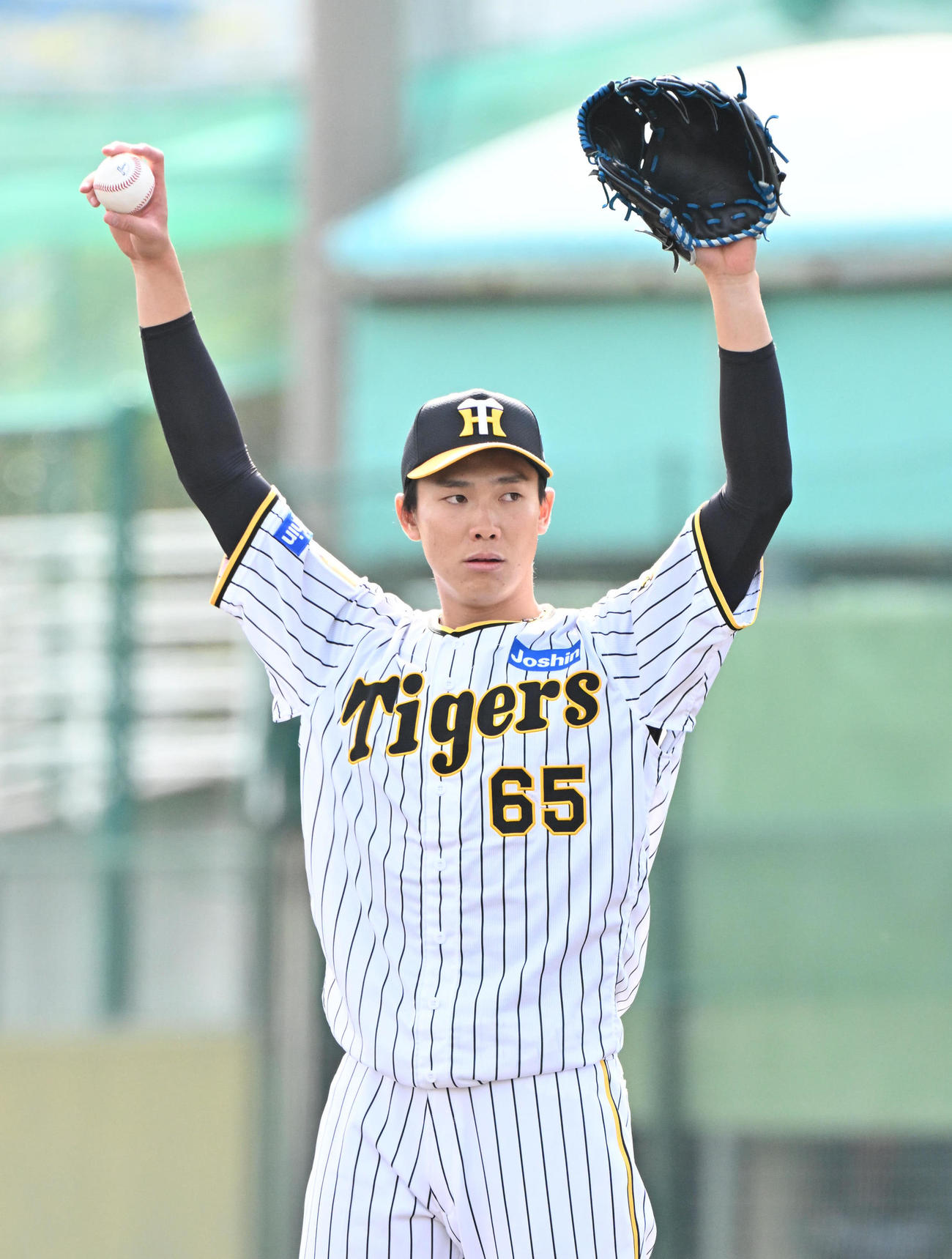 阪神対ソフトバンク　阪神6番の湯浅（撮影・石井愛子）