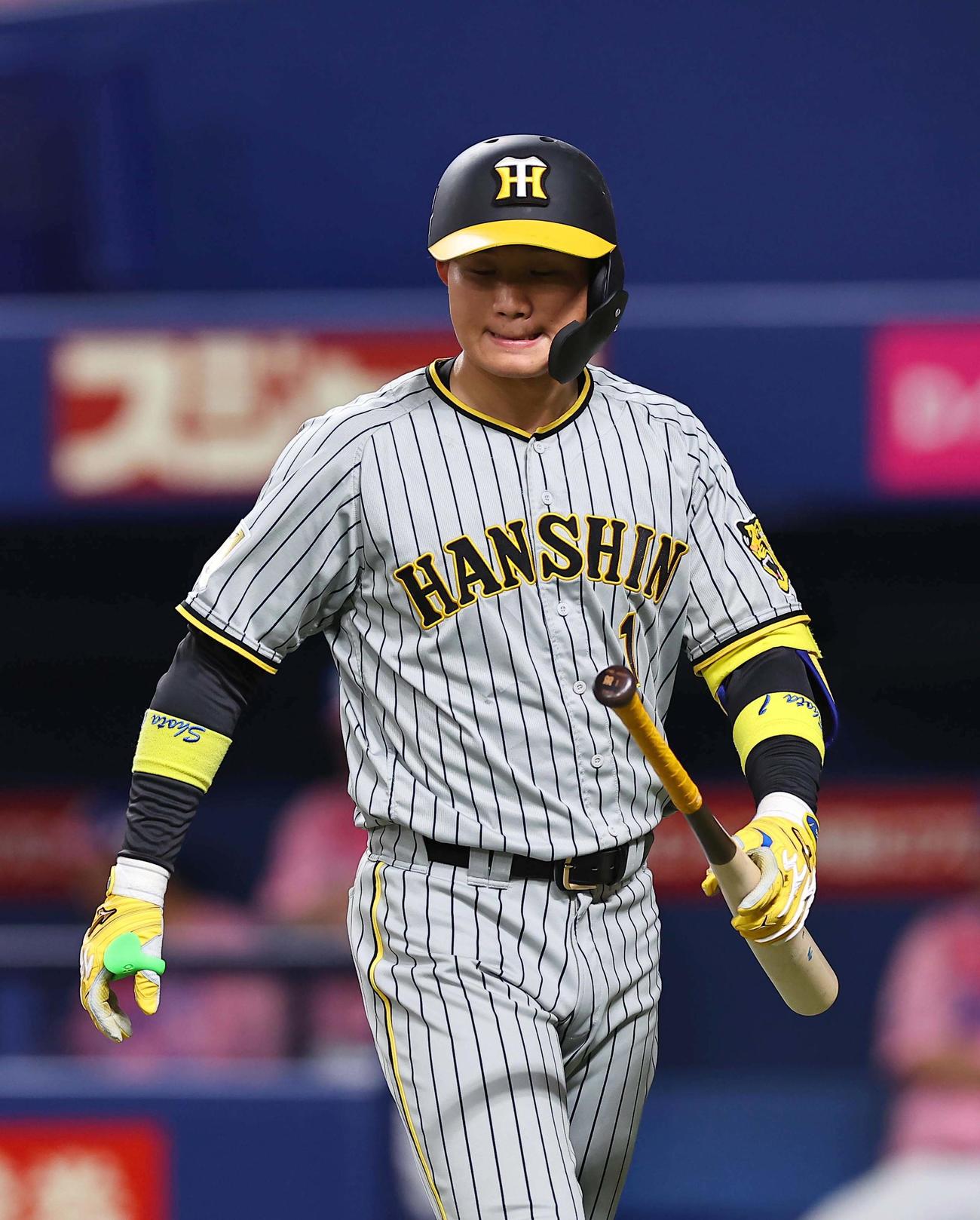 中日対阪神　9回表阪神無死、森下は二飛に倒れる（撮影・上田博志）