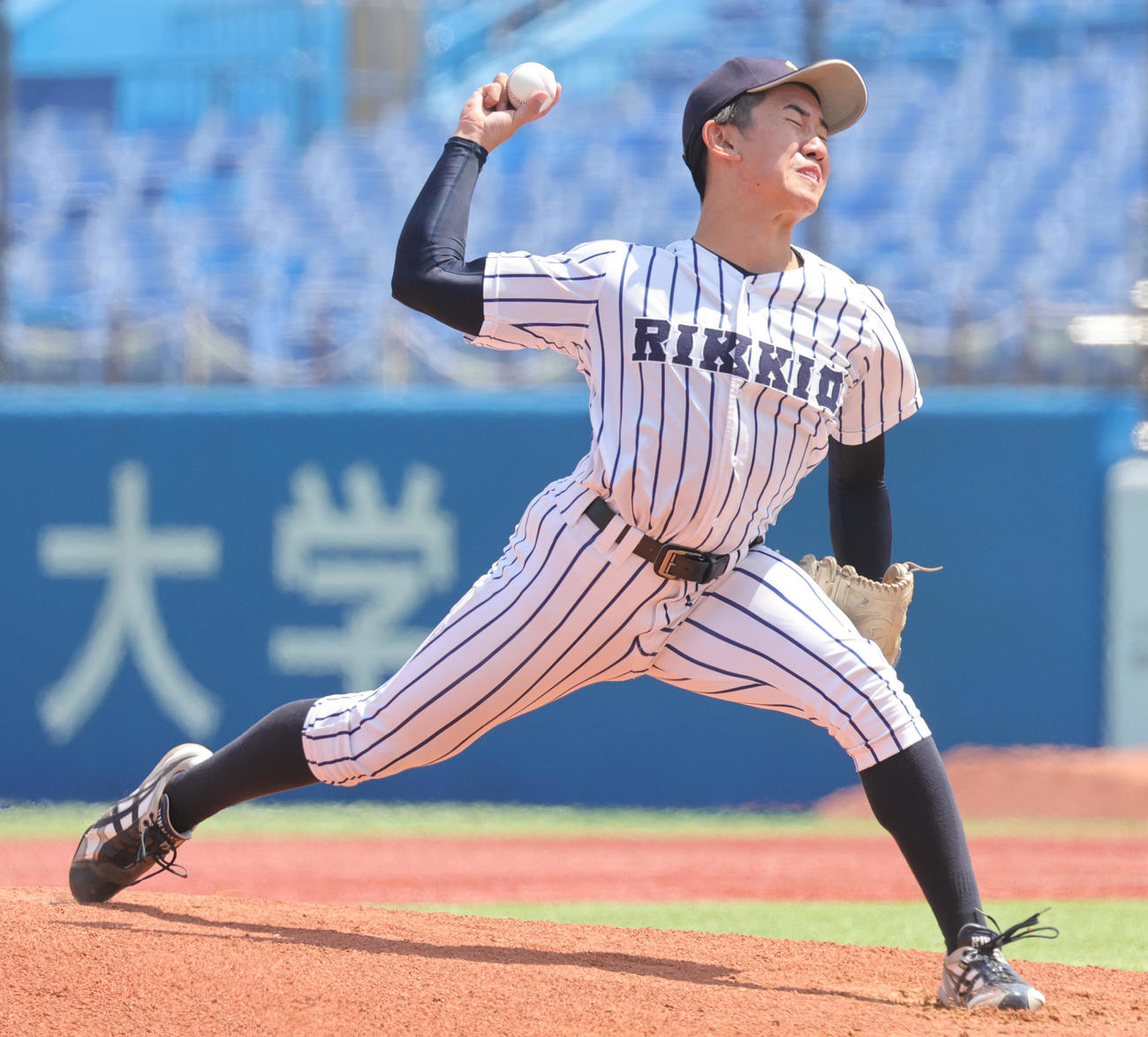 早大対立大　立大先発の大越（撮影・野上伸悟）