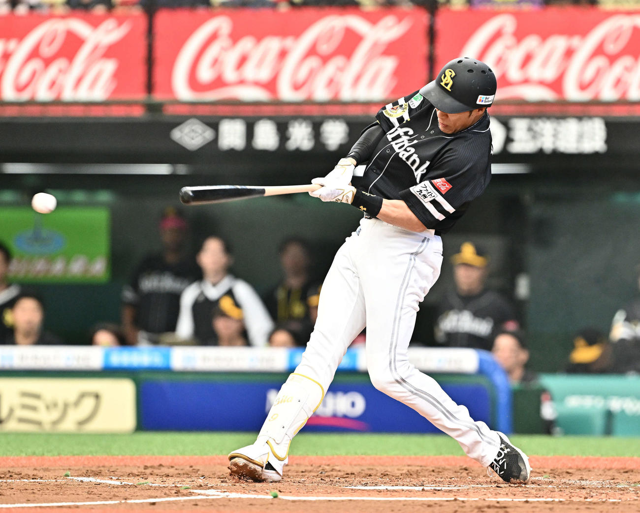 西武対ソフトバンク　3回表ソフトバンク2死三塁、柳田は先制右前適時打を放つ（撮影・滝沢徹郎）