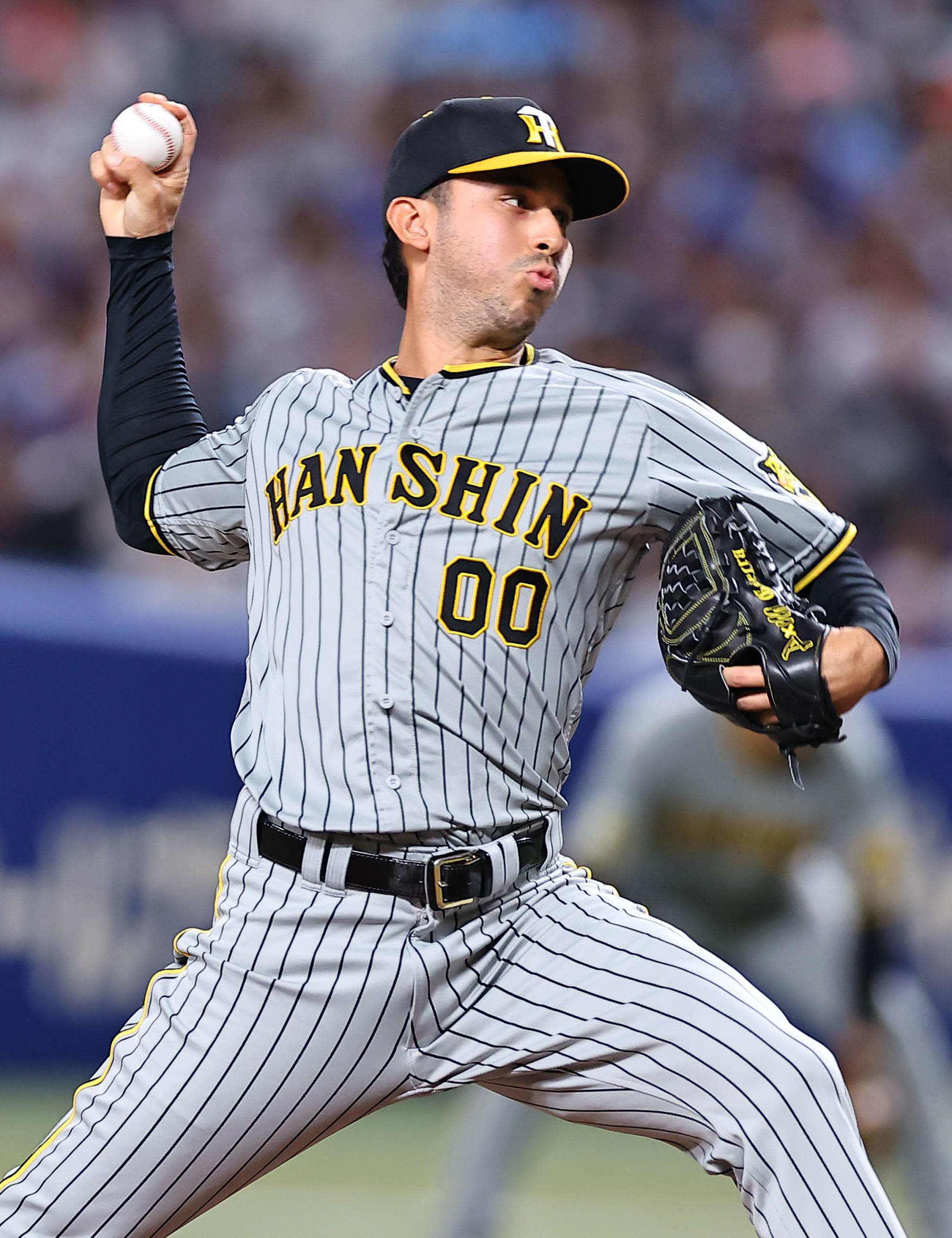 中日対阪神　阪神3番手のゲラ（撮影・上田博志）