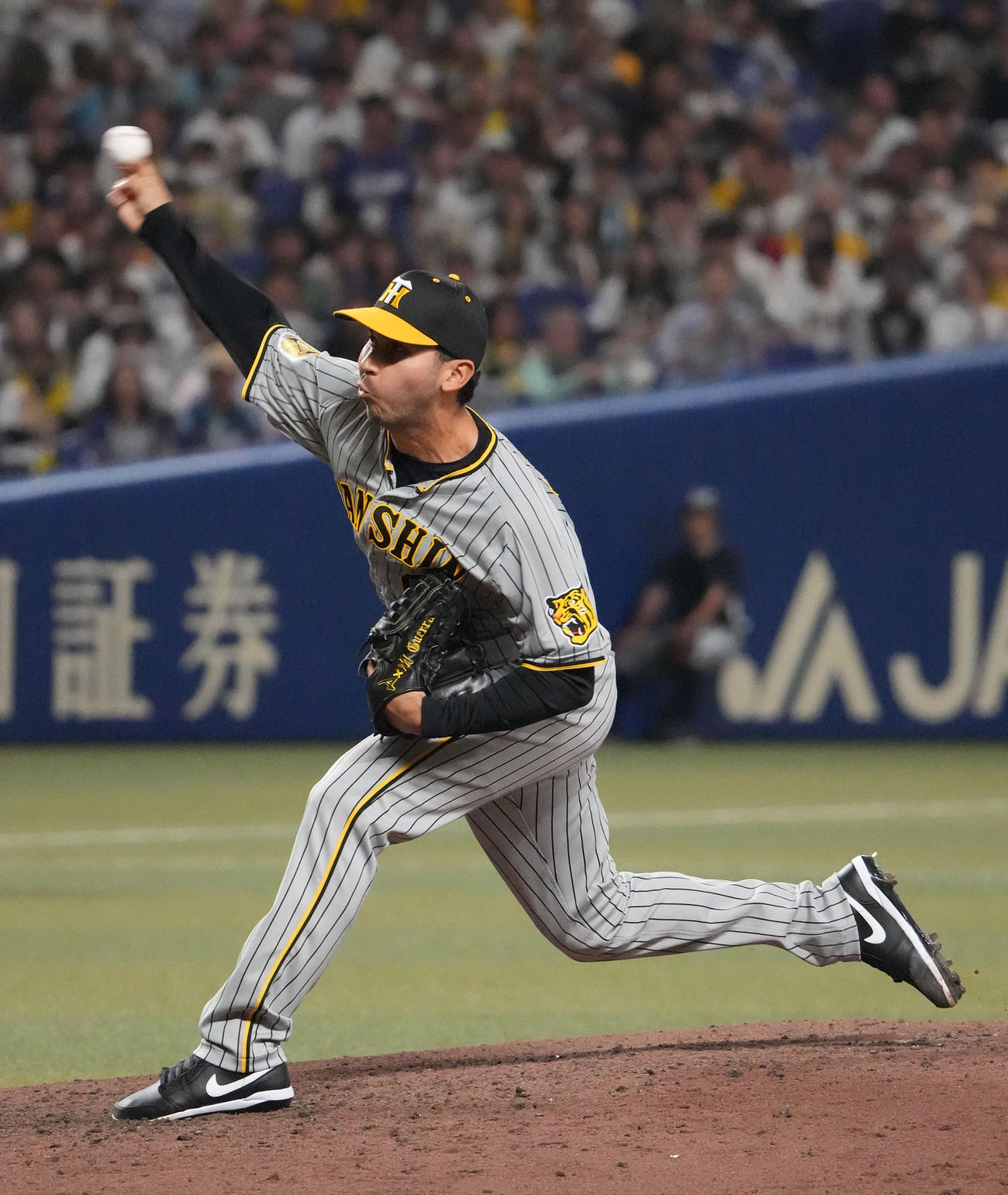 中日対阪神　9回裏、阪神3番手で登板するゲラ（撮影・森本幸一）