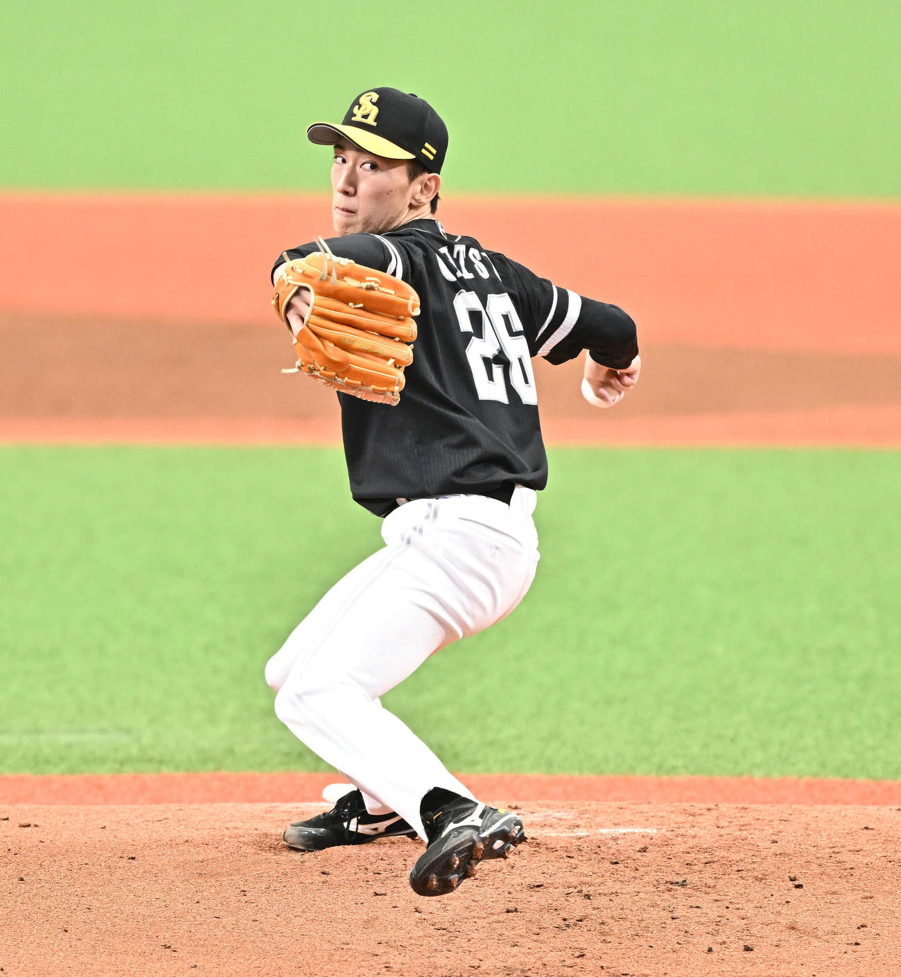 西武対ソフトバンク　ソフトバンク先発の大津（撮影・滝沢徹郎）