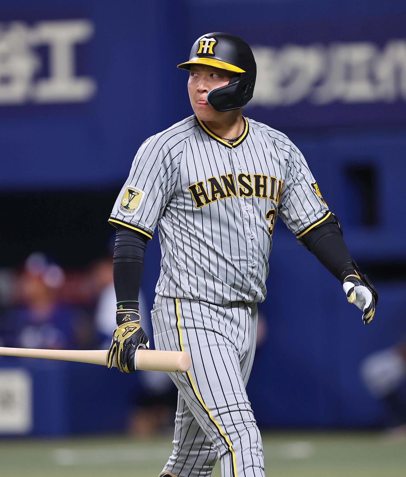 中日対阪神　9回表阪神1死、大山は三振に倒れる（撮影・上田博志）