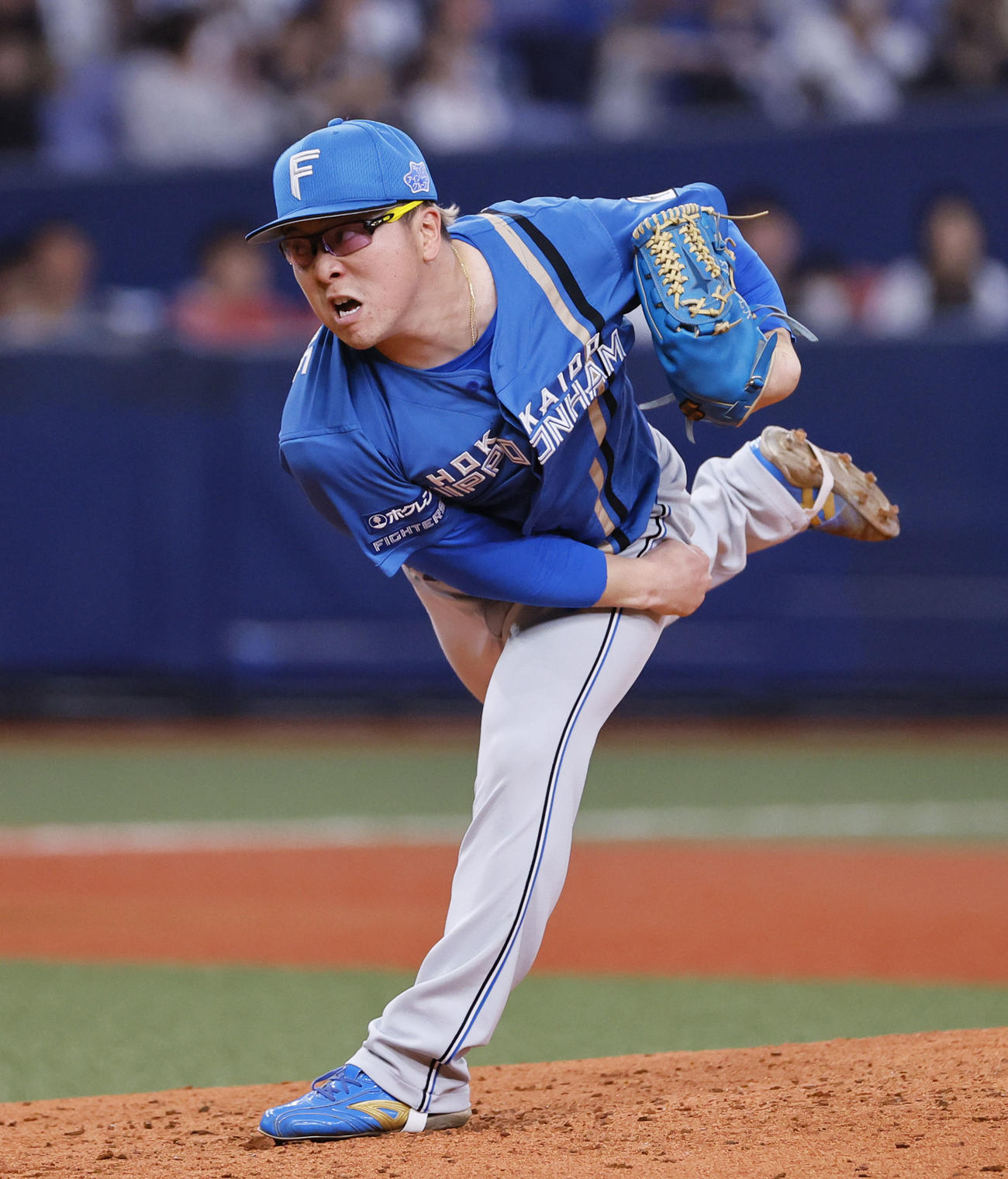 オリックス対日本ハム　3回、2番手で登板した日本ハム生田目（撮影・藤尾明華）