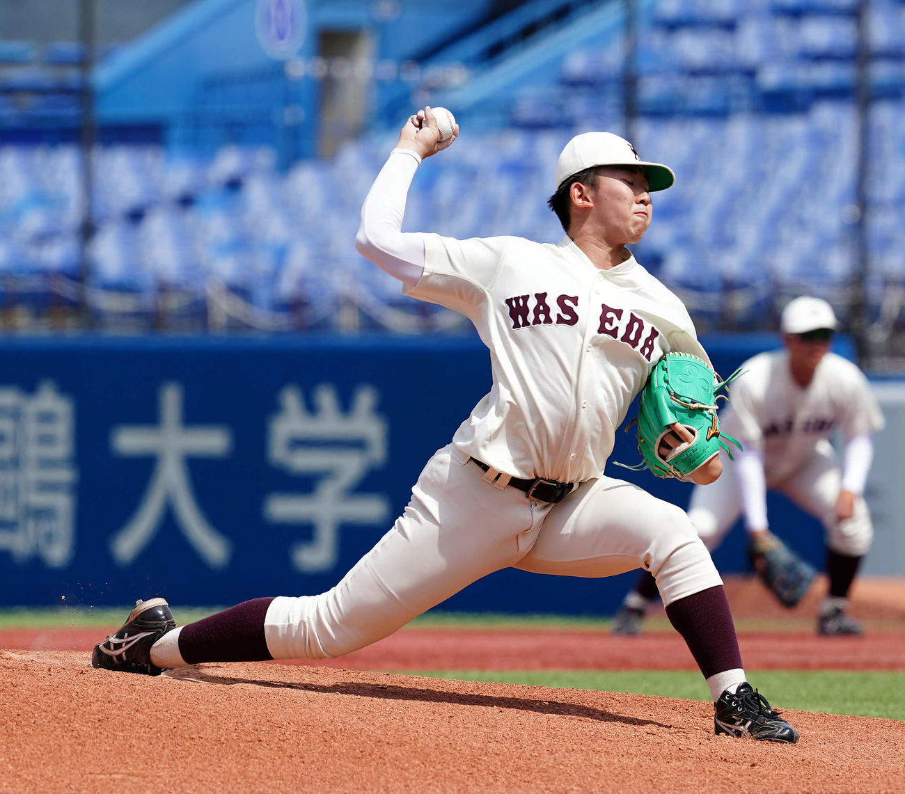 立大対早大　早大の先発伊藤樹（撮影・たえ見朱実）