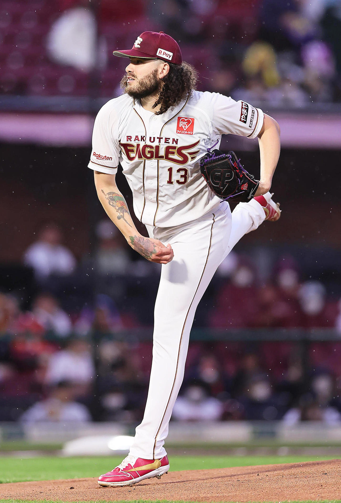 楽天対オリックス　楽天先発のポンセ（撮影・足立雅史）