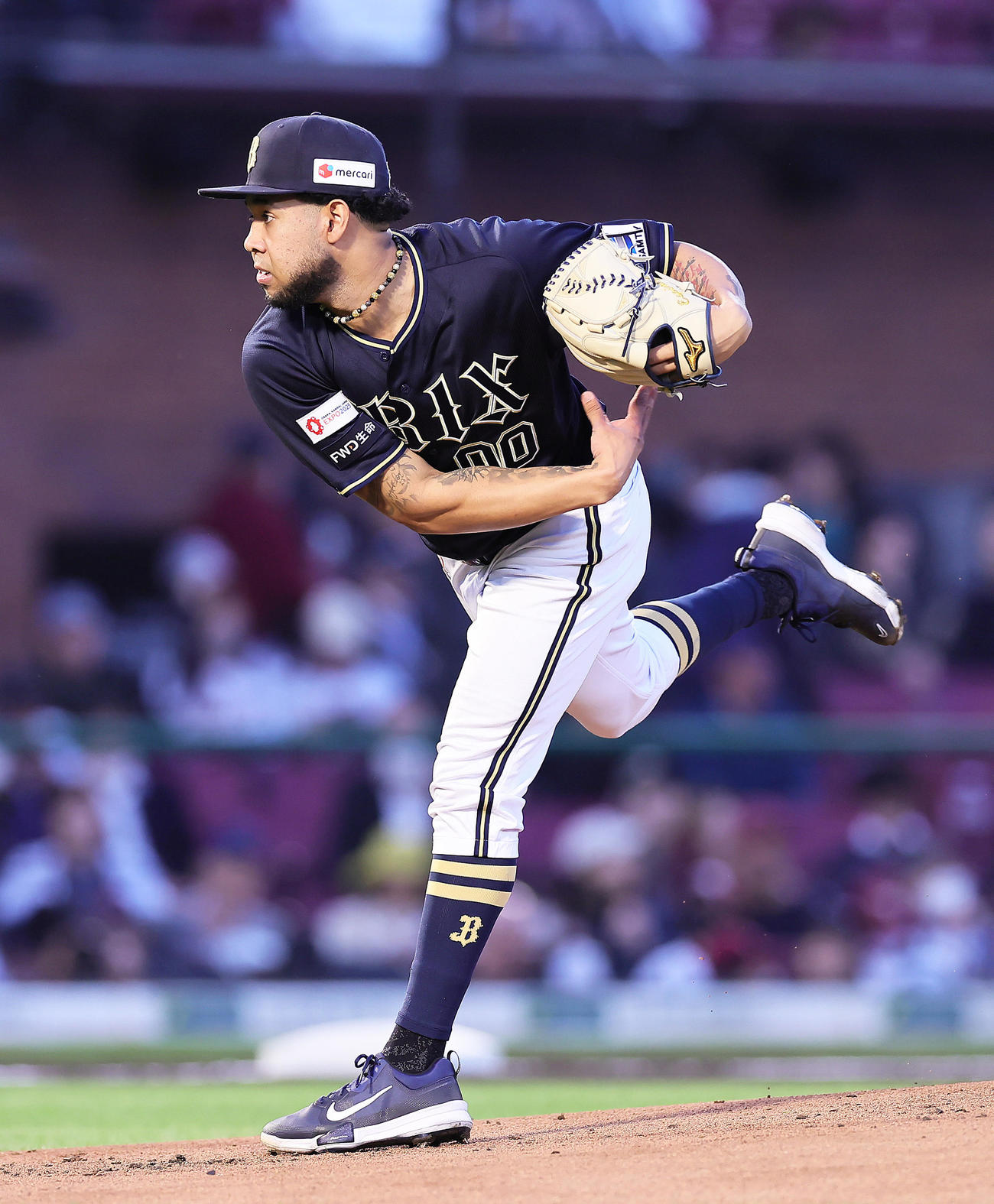 楽天対オリックス　オリックス先発のエスピノーザ（撮影・足立雅史）